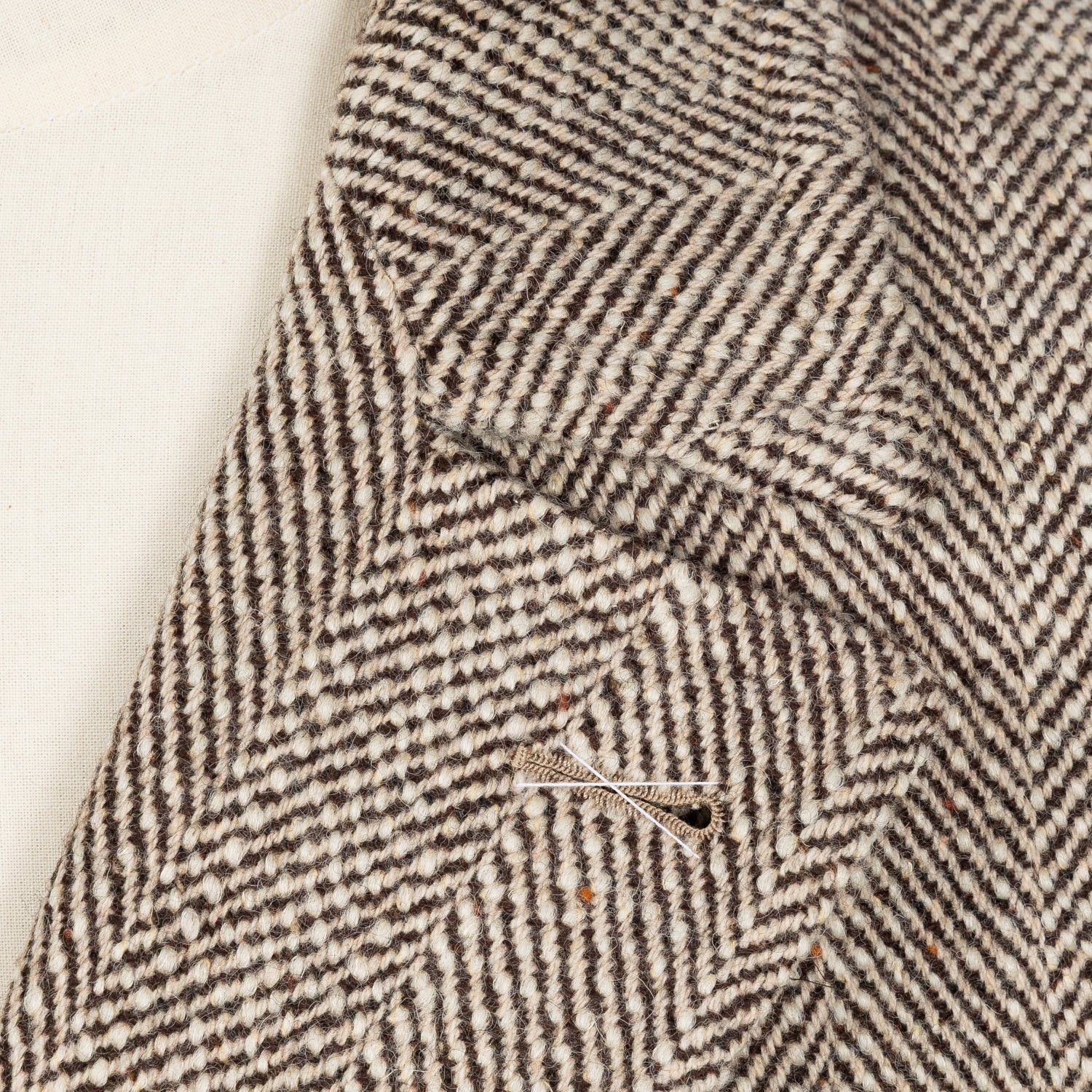 Coat "L'Aristocratico" with Herringbone Pattern made from a Wool Blend - handmade